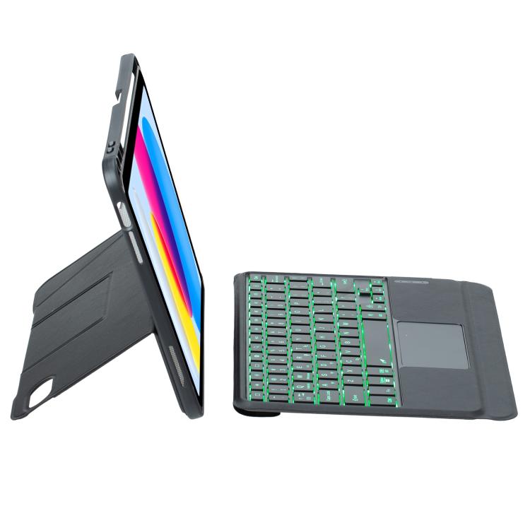 For iPad 2025 / 2022 Holder Floating Detachable Backlight Keyboard Tablet Leather Case with Touchpad(Black) - Universal by buy2fix | Online Shopping UK | buy2fix
