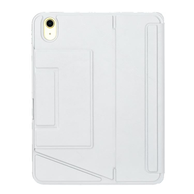 For iPad 2025 / 2022 Holder Floating Detachable Backlight Keyboard Tablet Leather Case with Touchpad(White) - Universal by buy2fix | Online Shopping UK | buy2fix