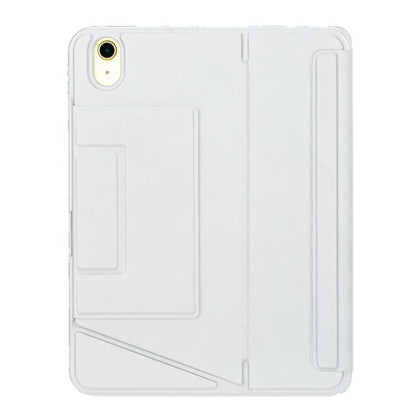 For iPad 2025 / 2022 Holder Floating Detachable Backlight Keyboard Tablet Leather Case with Touchpad(White) - Universal by buy2fix | Online Shopping UK | buy2fix