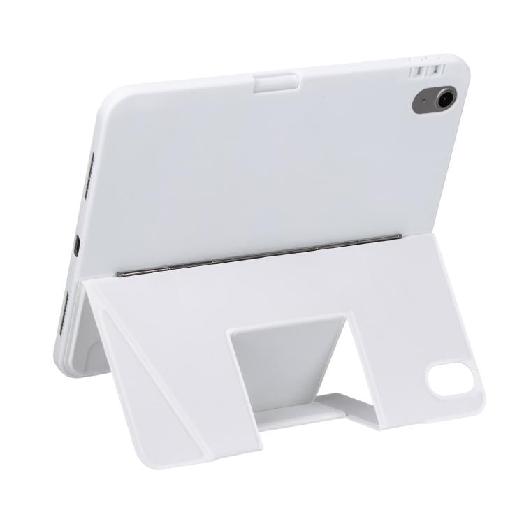 For iPad 2025 / 2022 Holder Floating Detachable Backlight Keyboard Tablet Leather Case with Touchpad(White) - Universal by buy2fix | Online Shopping UK | buy2fix