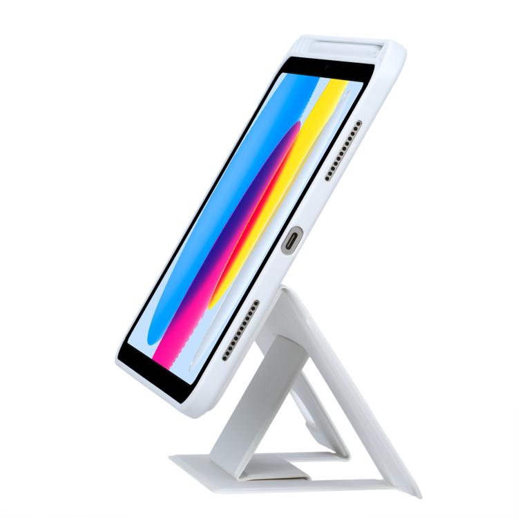 For iPad 2025 / 2022 Holder Floating Detachable Backlight Keyboard Tablet Leather Case with Touchpad(White) - Universal by buy2fix | Online Shopping UK | buy2fix