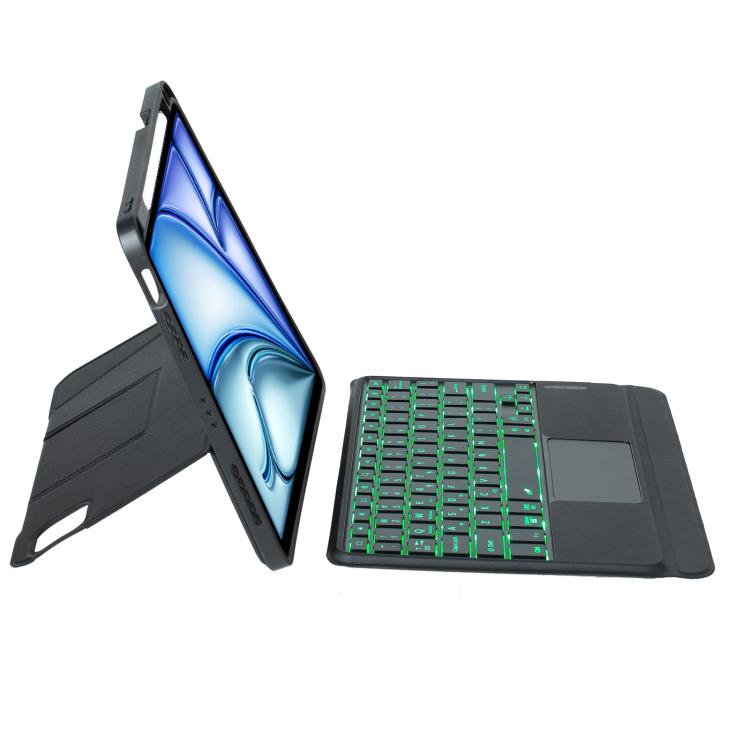 For iPad Air 11 2025 / 2024 / Air 5 / Air 4 Holder Floating Detachable Backlight Keyboard Tablet Leather Case with Touchpad(Black) - For iPad Air by buy2fix | Online Shopping UK | buy2fix
