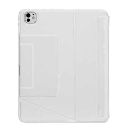 For iPad Air 13 2025 / 2024 / iPad Pro 12.9 Holder Floating Detachable Backlight Keyboard Tablet Leather Case with Touchpad(White) - For iPad Air by buy2fix | Online Shopping UK | buy2fix