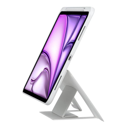 For iPad Air 13 2025 / 2024 / iPad Pro 12.9 Holder Floating Detachable Backlight Keyboard Tablet Leather Case with Touchpad(White) - For iPad Air by buy2fix | Online Shopping UK | buy2fix