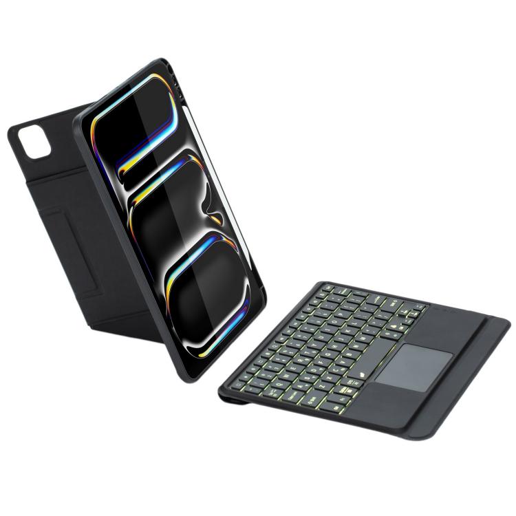 For iPad Pro 11 2024 Holder Floating Detachable Backlight Keyboard Tablet Leather Case with Touchpad(Black) - For iPad Pro by buy2fix | Online Shopping UK | buy2fix