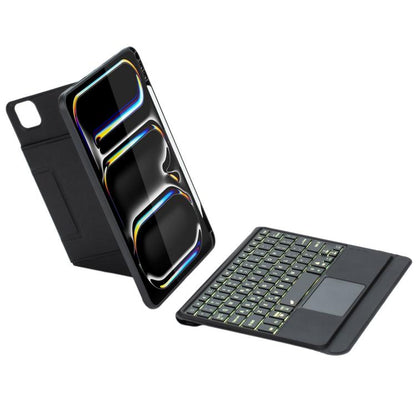 For iPad Pro 11 2024 Holder Floating Detachable Backlight Keyboard Tablet Leather Case with Touchpad(Black) - For iPad Pro by buy2fix | Online Shopping UK | buy2fix
