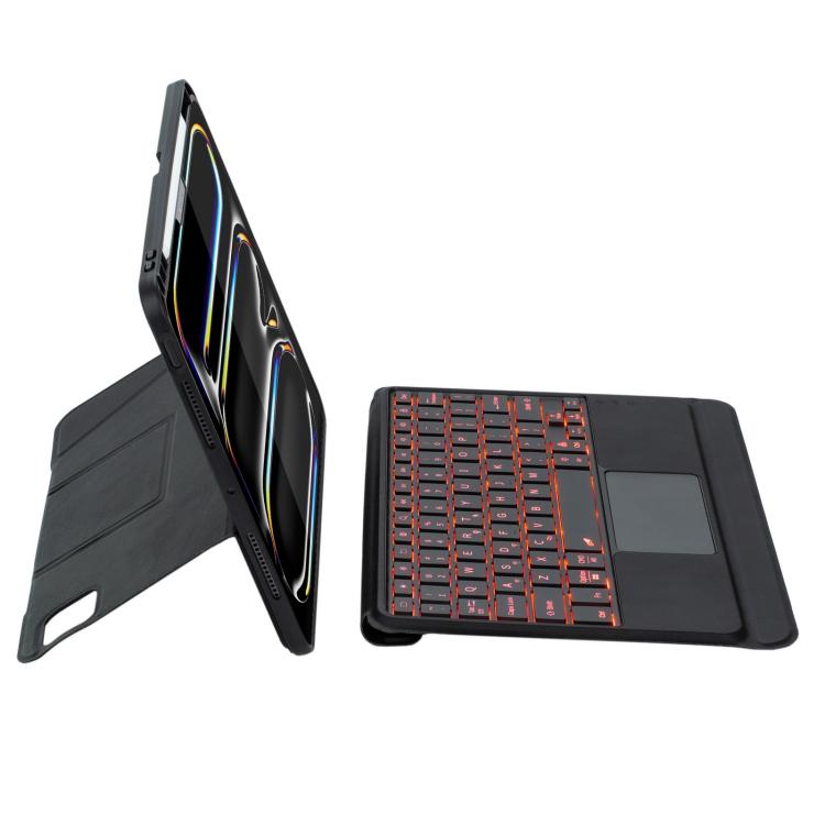 For iPad Pro 11 2024 Holder Floating Detachable Backlight Keyboard Tablet Leather Case with Touchpad(Black) - For iPad Pro by buy2fix | Online Shopping UK | buy2fix