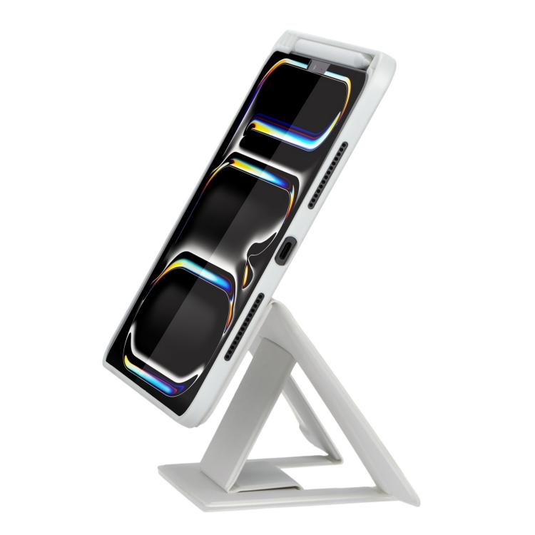 For iPad Pro 11 2024 Holder Floating Detachable Backlight Keyboard Tablet Leather Case with Touchpad(White) - For iPad Pro by buy2fix | Online Shopping UK | buy2fix