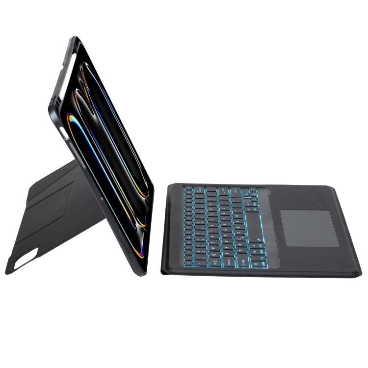For iPad Pro 13 2024 Holder Floating Detachable Backlight Keyboard Tablet Leather Case with Touchpad(Black) - For iPad Pro by buy2fix | Online Shopping UK | buy2fix