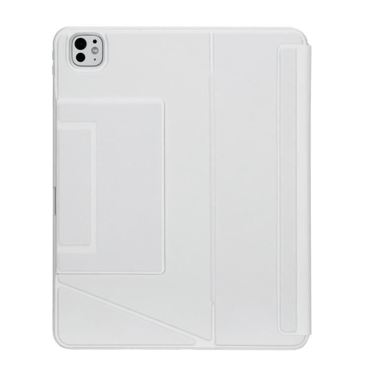 For iPad Pro 13 2024 Holder Floating Detachable Backlight Keyboard Tablet Leather Case with Touchpad(White) - For iPad Pro by buy2fix | Online Shopping UK | buy2fix