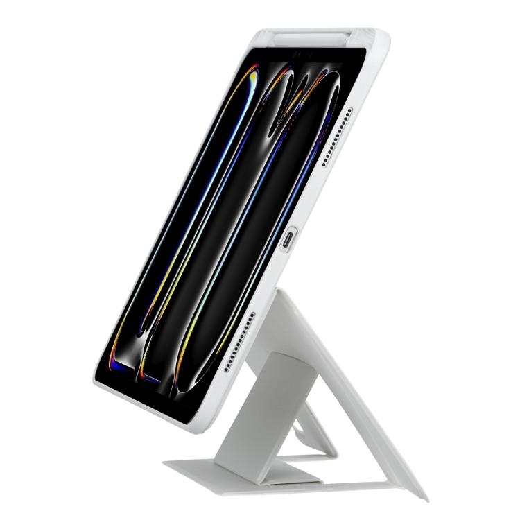 For iPad Pro 13 2024 Holder Floating Detachable Backlight Keyboard Tablet Leather Case with Touchpad(White) - For iPad Pro by buy2fix | Online Shopping UK | buy2fix