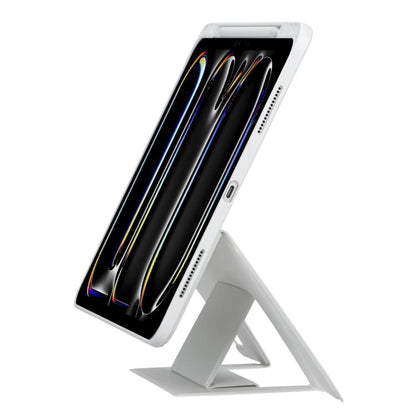 For iPad Pro 13 2024 Holder Floating Detachable Backlight Keyboard Tablet Leather Case with Touchpad(White) - For iPad Pro by buy2fix | Online Shopping UK | buy2fix