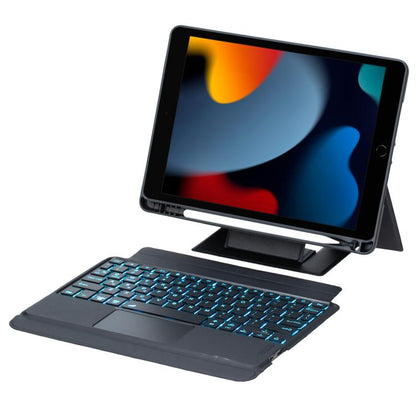 For iPad 10.2 / Air 3 10.5 / Pro 10.5 Holder Floating Detachable Backlight Keyboard Tablet Leather Case with Touchpad(Black) - For iPad Air by buy2fix | Online Shopping UK | buy2fix