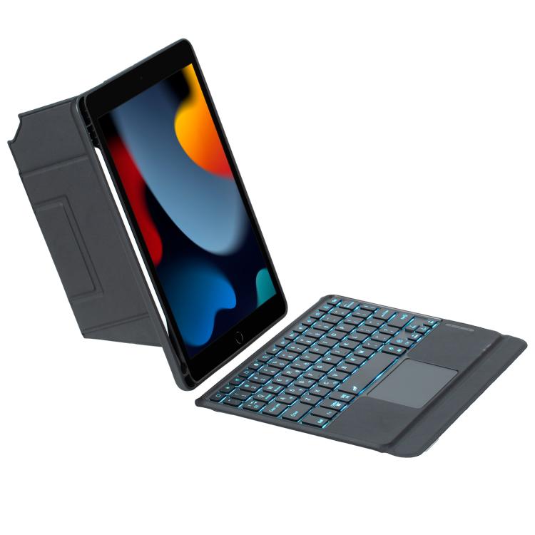 For iPad 10.2 / Air 3 10.5 / Pro 10.5 Holder Floating Detachable Backlight Keyboard Tablet Leather Case with Touchpad(Black) - For iPad Air by buy2fix | Online Shopping UK | buy2fix