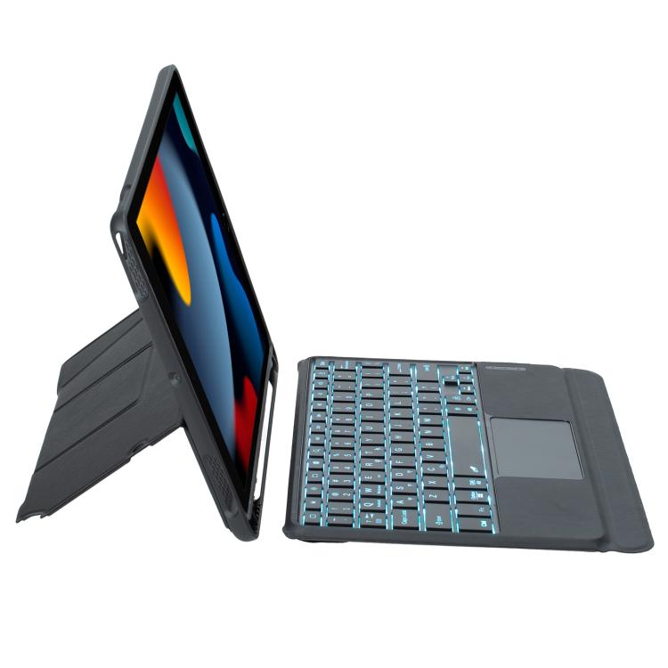 For iPad 10.2 / Air 3 10.5 / Pro 10.5 Holder Floating Detachable Backlight Keyboard Tablet Leather Case with Touchpad(Black) - For iPad Air by buy2fix | Online Shopping UK | buy2fix