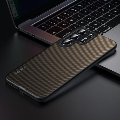 For Samsung Galaxy S25 Ultra 5G SULADA 600D Kevlar Texture PC Shockproof Phone Case(Brown) - Galaxy S25 Ultra 5G Cases by SULADA | Online Shopping UK | buy2fix