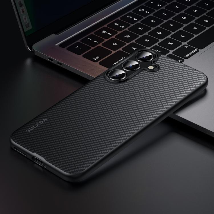 For Samsung Galaxy S25+ 5G SULADA 600D Kevlar Texture PC Shockproof Phone Case(Black) - Galaxy S25+ 5G Cases by SULADA | Online Shopping UK | buy2fix