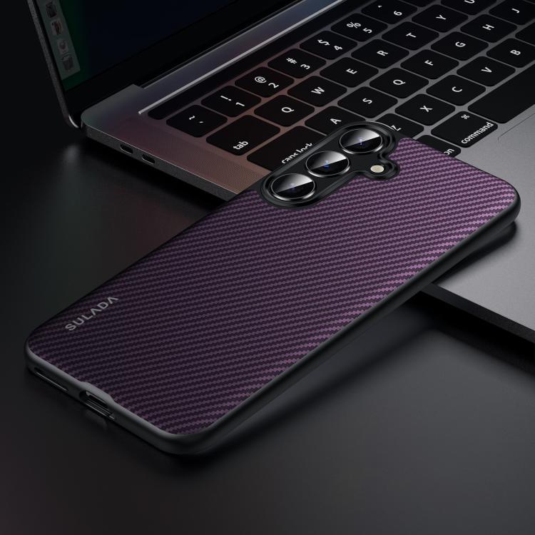 For Samsung Galaxy S25+ 5G SULADA 600D Kevlar Texture PC Shockproof Phone Case(Purple) - Galaxy S25+ 5G Cases by SULADA | Online Shopping UK | buy2fix