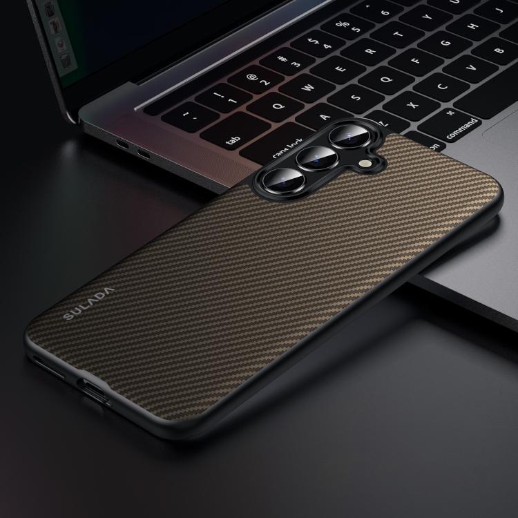 For Samsung Galaxy S25+ 5G SULADA 600D Kevlar Texture PC Shockproof Phone Case(Brown) - Galaxy S25+ 5G Cases by SULADA | Online Shopping UK | buy2fix
