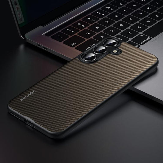 For Samsung Galaxy S25+ 5G SULADA 600D Kevlar Texture PC Shockproof Phone Case(Brown) - Galaxy S25+ 5G Cases by SULADA | Online Shopping UK | buy2fix