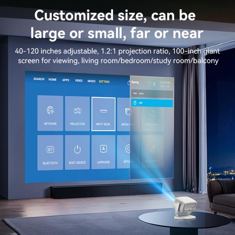 Yesido TV13 1280x720P 190ANSI Android 9.0 Series Smart Projector, Plug:EU Plug(Beige) - LED Projector by Yesido | Online Shopping UK | buy2fix