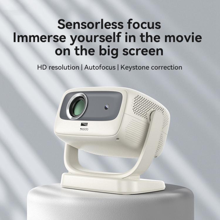 Yesido TV13 1280x720P 190ANSI Android 9.0 Series Smart Projector, Plug:UK Plug(Beige) - LED Projector by Yesido | Online Shopping UK | buy2fix