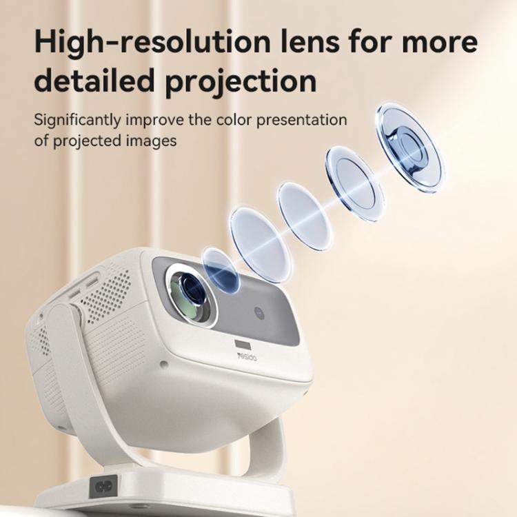 Yesido TV13 1280x720P 190ANSI Android 9.0 Series Smart Projector, Plug:UK Plug(Beige) - LED Projector by Yesido | Online Shopping UK | buy2fix