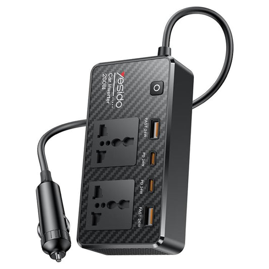 Yesido VC07 200W AC220V Multifunctional Car Inverter(Black) - Others by Yesido | Online Shopping UK | buy2fix
