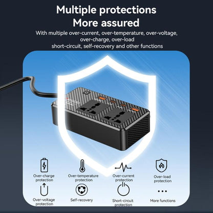 Yesido VC07 200W AC220V Multifunctional Car Inverter(Black) - Others by Yesido | Online Shopping UK | buy2fix