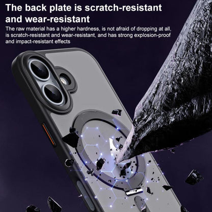 For iPhone 17 Airbag MagSafe Shockproof Frosted Phone Case with Fold Holder(Black) - iPhone 17 Cases by buy2fix | Online Shopping UK | buy2fix