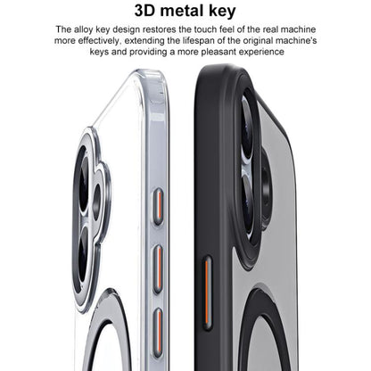 For iPhone 17 Airbag MagSafe Shockproof Frosted Phone Case with Fold Holder(Black) - iPhone 17 Cases by buy2fix | Online Shopping UK | buy2fix