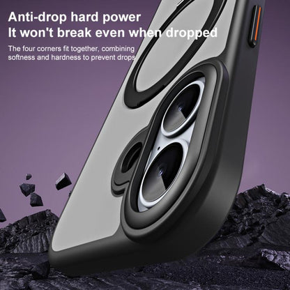 For iPhone 17 Airbag MagSafe Shockproof Frosted Phone Case with Fold Holder(Blue) - iPhone 17 Cases by buy2fix | Online Shopping UK | buy2fix