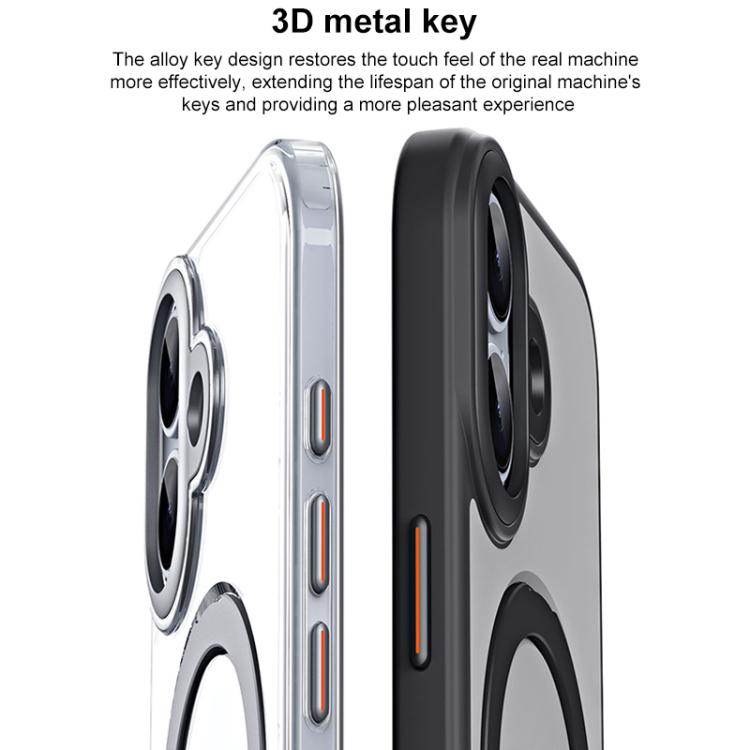 For iPhone 17 Airbag MagSafe Shockproof Frosted Phone Case with Fold Holder(Blue) - iPhone 17 Cases by buy2fix | Online Shopping UK | buy2fix