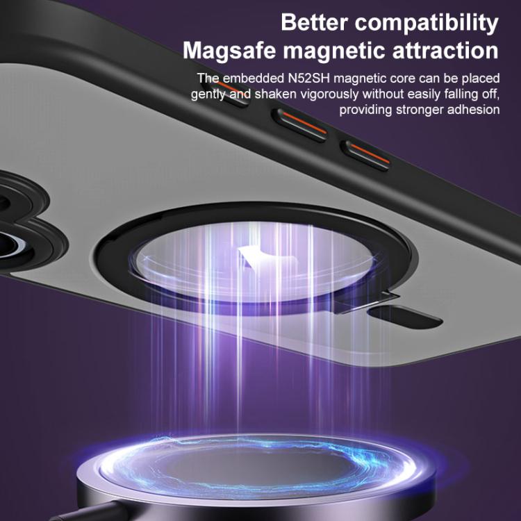 For iPhone 17 Airbag MagSafe Shockproof Frosted Phone Case with Fold Holder(Silver) - iPhone 17 Cases by buy2fix | Online Shopping UK | buy2fix