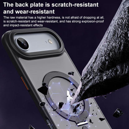 For iPhone Air Airbag MagSafe Shockproof Frosted Phone Case with Fold Holder(Grey) - iPhone Air Cases by buy2fix | Online Shopping UK | buy2fix