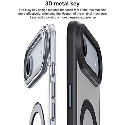 For iPhone Air Airbag MagSafe Shockproof Frosted Phone Case with Fold Holder(Grey) - iPhone Air Cases by buy2fix | Online Shopping UK | buy2fix