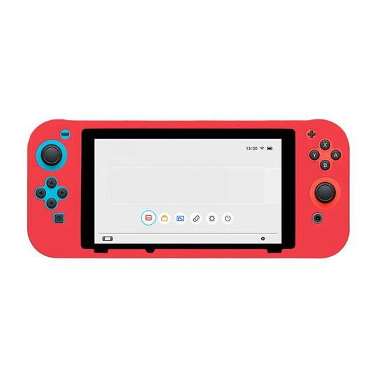 For Nintendo Switch Game Console Solid Color Silicone Full Protective Case(Red)