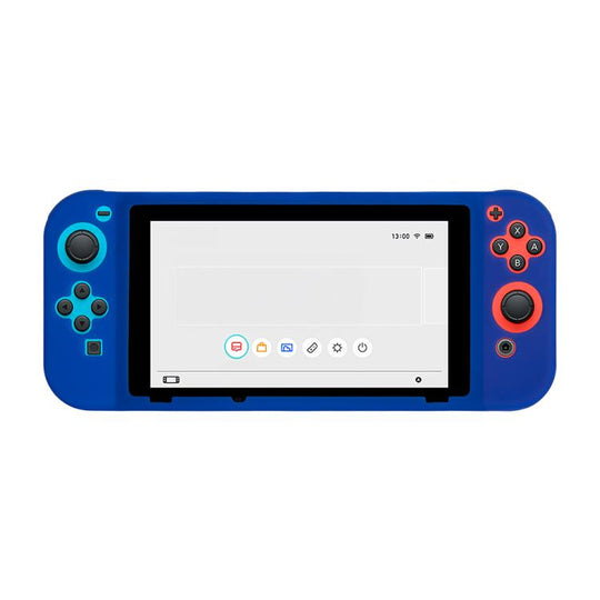 For Nintendo Switch Game Console Solid Color Silicone Full Protective Case(Blue)