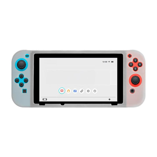 For Nintendo Switch Game Console Solid Color Silicone Full Protective Case(Transparent)