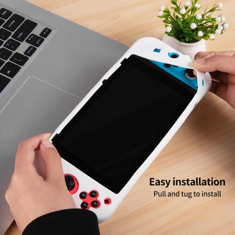 For Nintendo Switch Game Console Solid Color Silicone Full Protective Case(White) - Cases by buy2fix | Online Shopping UK | buy2fix