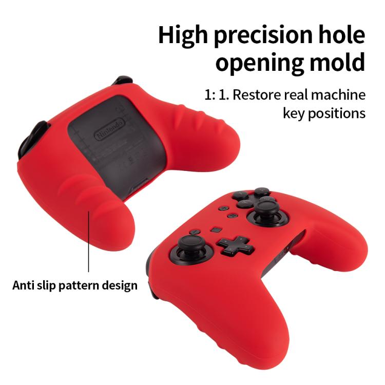 For Nintendo Switch Pro Game Handle Solid Color Silicone Protective Cover(Purple) - Cases by buy2fix | Online Shopping UK | buy2fix