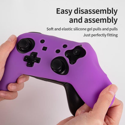 For Nintendo Switch Pro Game Handle Solid Color Silicone Protective Cover(Transparent) - Cases by buy2fix | Online Shopping UK | buy2fix