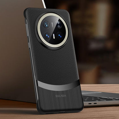 For Huawei Mate 70 Pro / Mate 70 Pro+ SULADA Frameless Top Layer Cowhide Leather Hybrid PC Phone Case(Black) - Huawei Cases by SULADA | Online Shopping UK | buy2fix