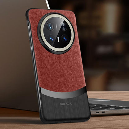 For Huawei Mate 70 Pro / Mate 70 Pro+ SULADA Frameless Top Layer Cowhide Leather Hybrid PC Phone Case(Red) - Huawei Cases by SULADA | Online Shopping UK | buy2fix