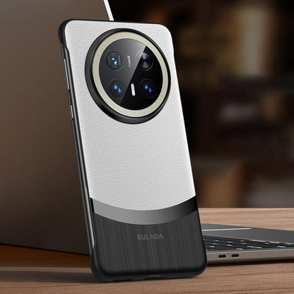 For Huawei Mate 70 Pro / Mate 70 Pro+ SULADA Frameless Top Layer Cowhide Leather Hybrid PC Phone Case(White) - Huawei Cases by SULADA | Online Shopping UK | buy2fix