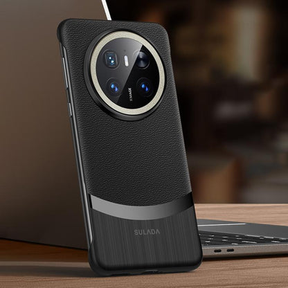 For Huawei Mate 70 SULADA Frameless Top Layer Cowhide Leather Hybrid PC Phone Case(Black) - Huawei Cases by SULADA | Online Shopping UK | buy2fix