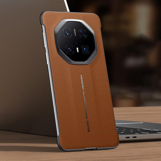 For Huawei Mate 70 RS Ultimate SULADA Frameless Top Layer Cowhide Leather Hybrid PC Phone Case(Brown) - Huawei Cases by SULADA | Online Shopping UK | buy2fix