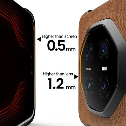 For Huawei Mate 60 RS Ultimate SULADA Frameless Top Layer Cowhide Leather Hybrid PC Phone Case(Brown) - Huawei Cases by SULADA | Online Shopping UK | buy2fix