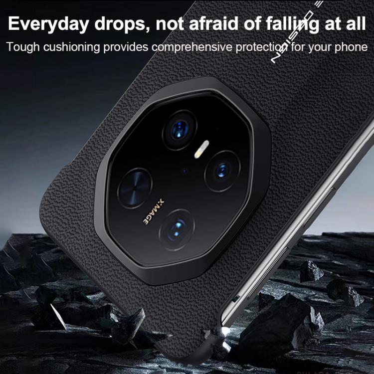 For Huawei Mate 60 RS Ultimate SULADA Frameless Top Layer Cowhide Leather Hybrid PC Phone Case(Blue) - Huawei Cases by SULADA | Online Shopping UK | buy2fix