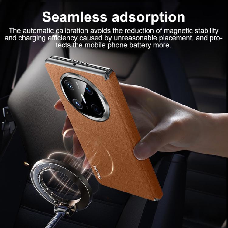 For Huawei Mate X6 SULADA Frameless Top Layer Cowhide Leather Hybrid PC Phone Case(Black) - Huawei Cases by SULADA | Online Shopping UK | buy2fix